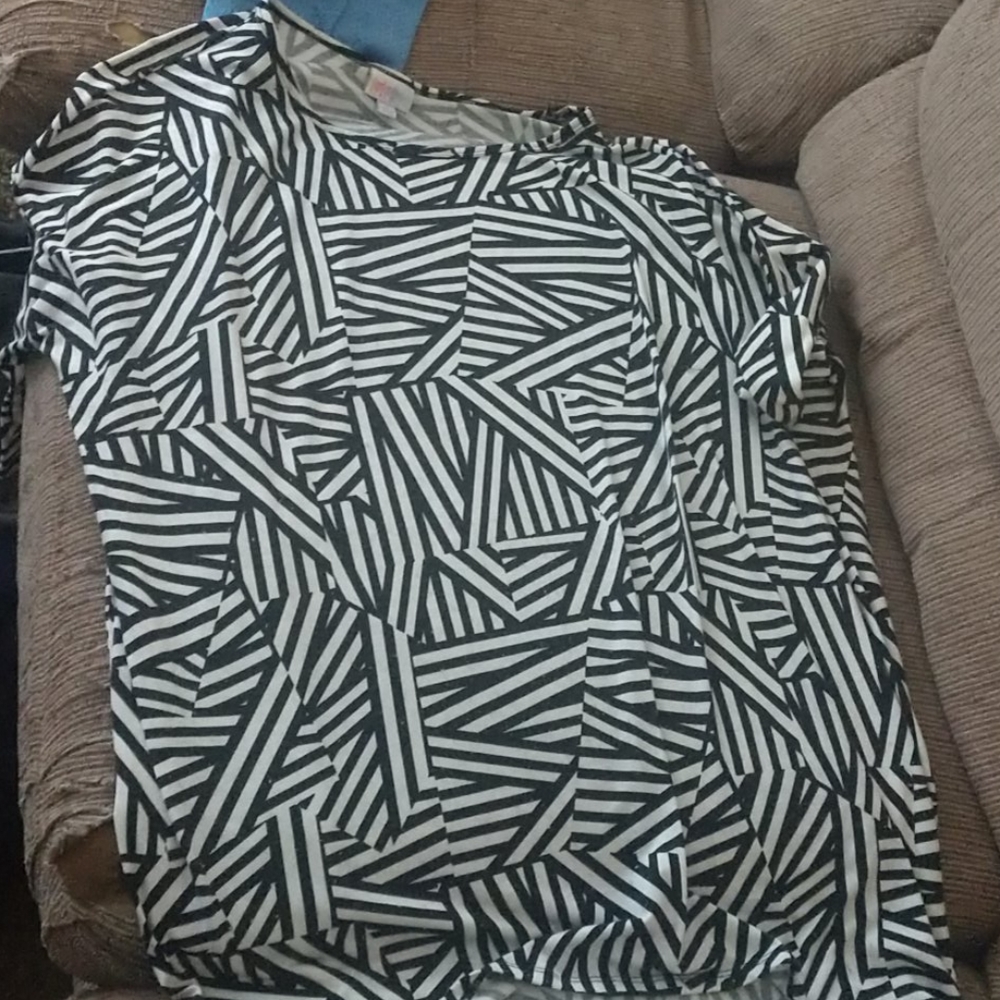 LuLaRoe size large. Black and white striped